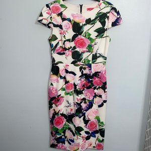 Betsey Johnson - Floral scuba sheath midi dress 8